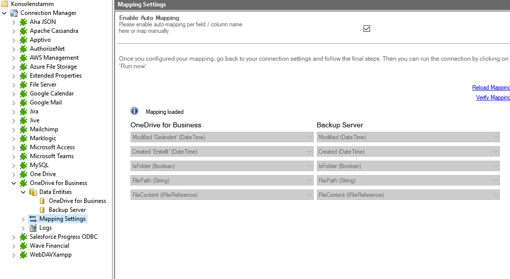 Step 4 OneDrive integration mapping