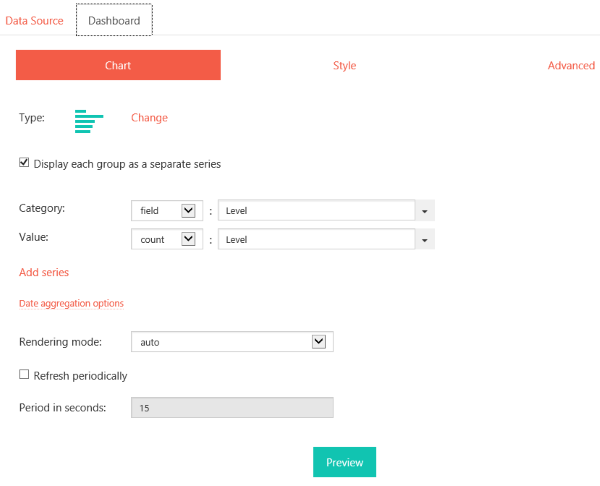 Screenshot chart settings