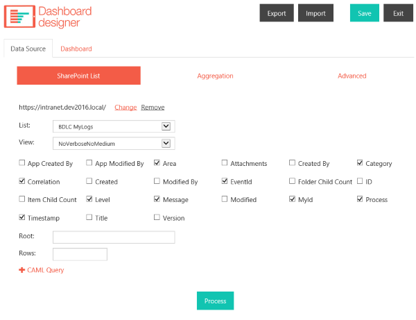 Screenshot Plumsail Dashboard Designer