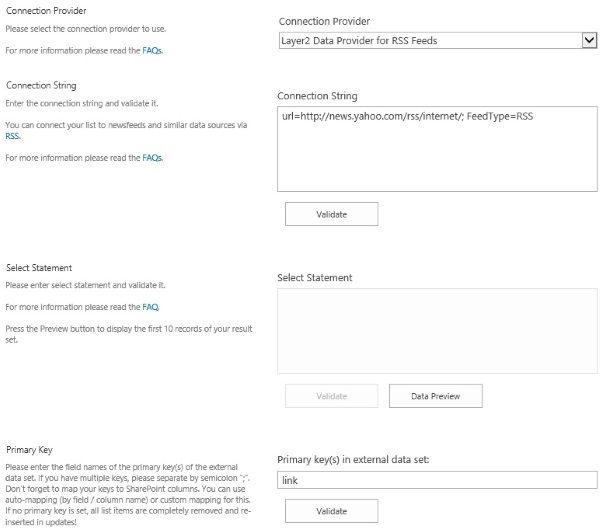 rss newsfeed bdlc configuration