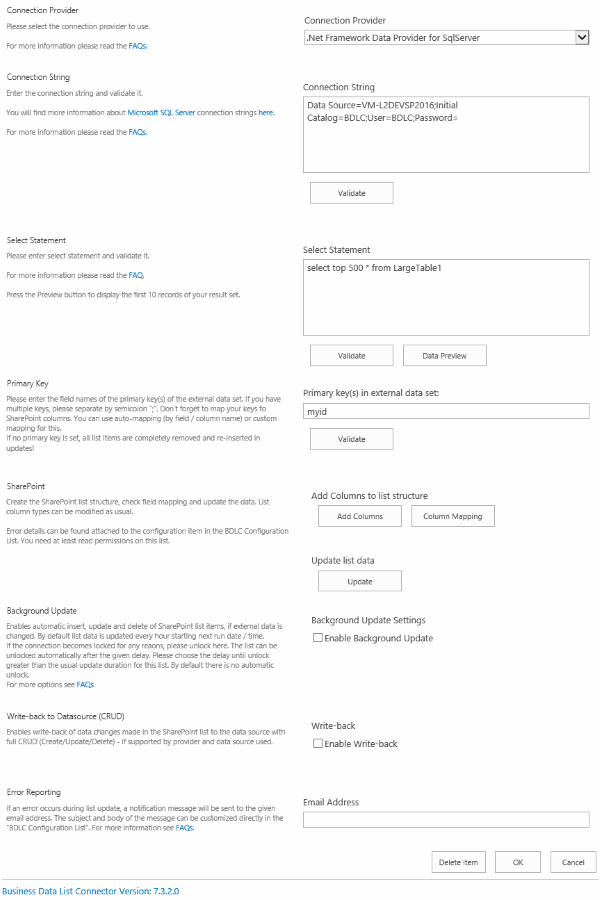 SharePoint External Data Integration Setup via BDLC