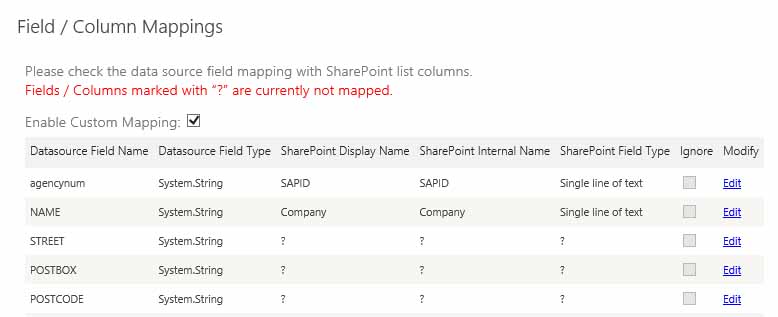 SharePoint Data Integration Field Column Mapping Layer2