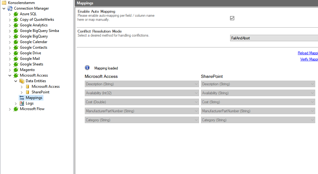 Mapping in the Layer2 Cloud Connector for Access integration