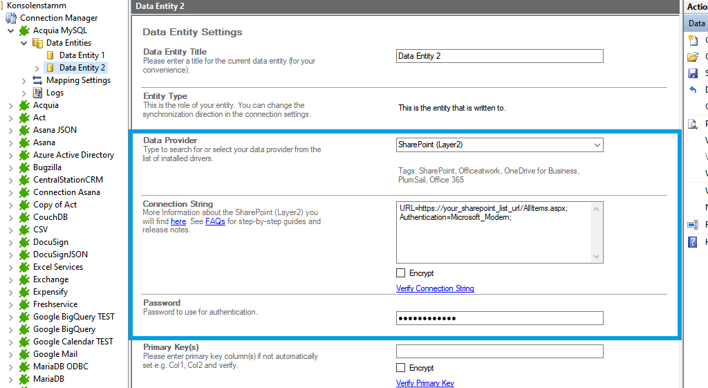 Step 3 Acquia integration target setup