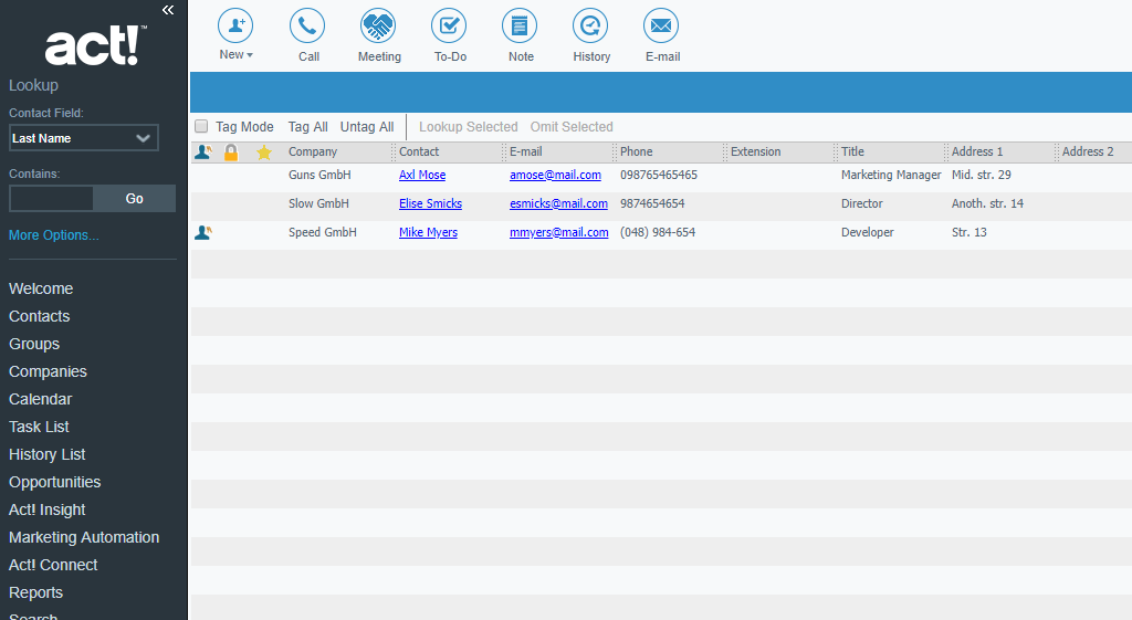 ActCRM integration ready