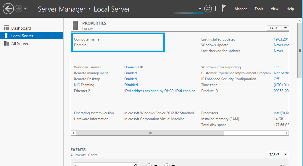 Active Directory settings