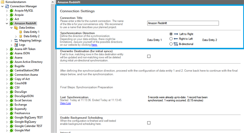 Step 1 Amazon Redshift connection setup Step 1 Amazon Redshift connection setup