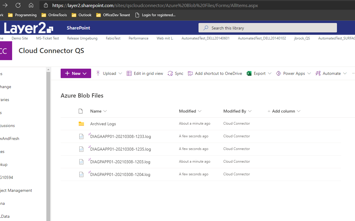 Layer2 Cloud Connector Connection Destination SharePoint Library