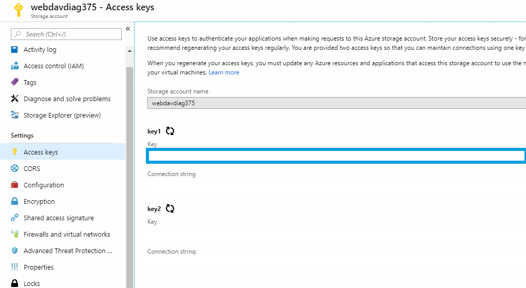 Azure table key