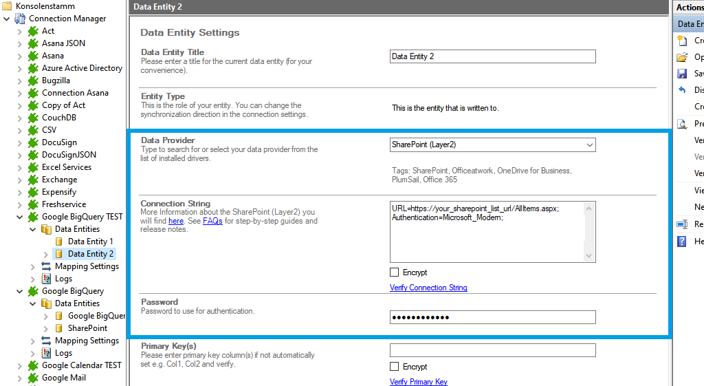 Step 3 Google BigQuery integration target setup