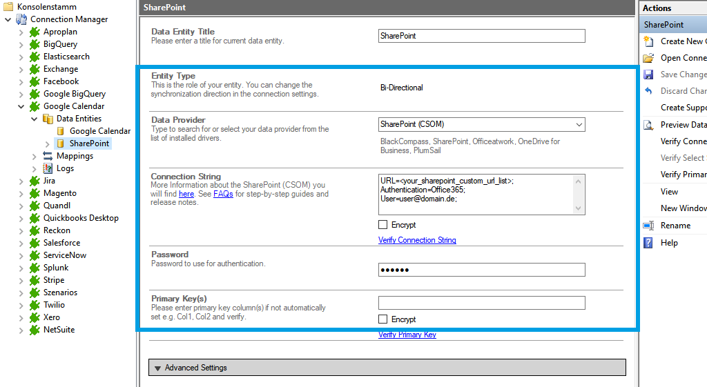 Target setup for Bing Search integration in the Layer2 Cloud Connector