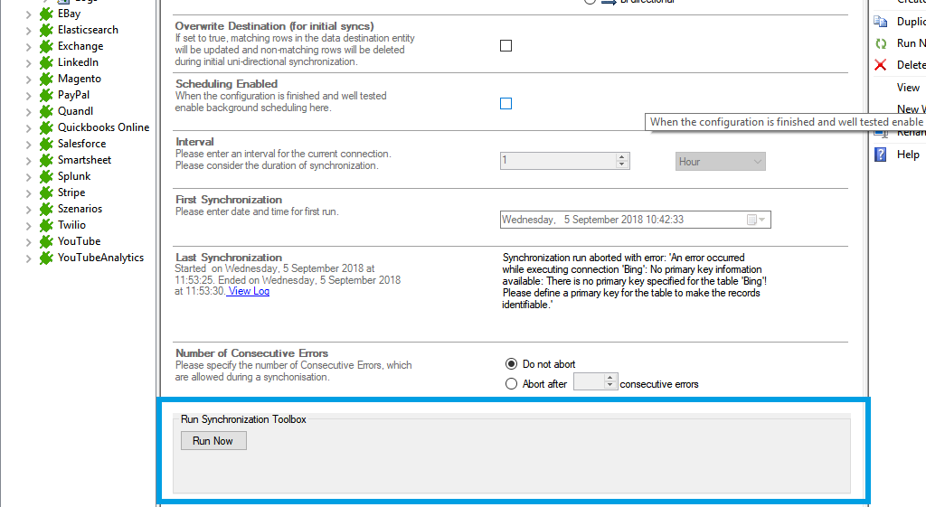 Start the data integration of Bing Search