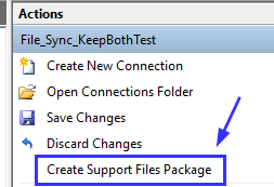 create support file package link