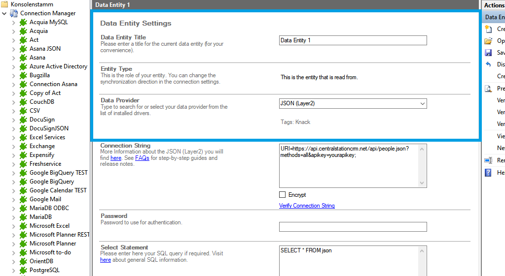 Step 2 CentralStationCRM integration source setup