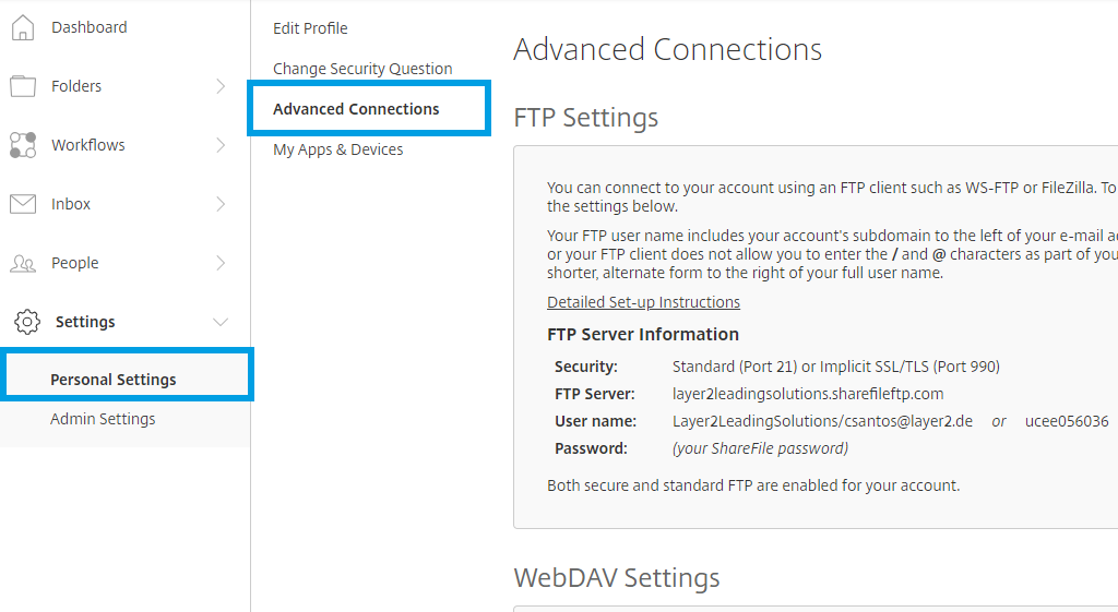 Citrix advanced connections