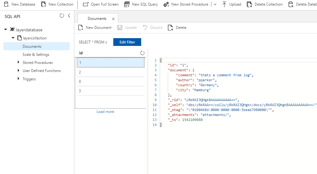 CosmosDB integration ready.png