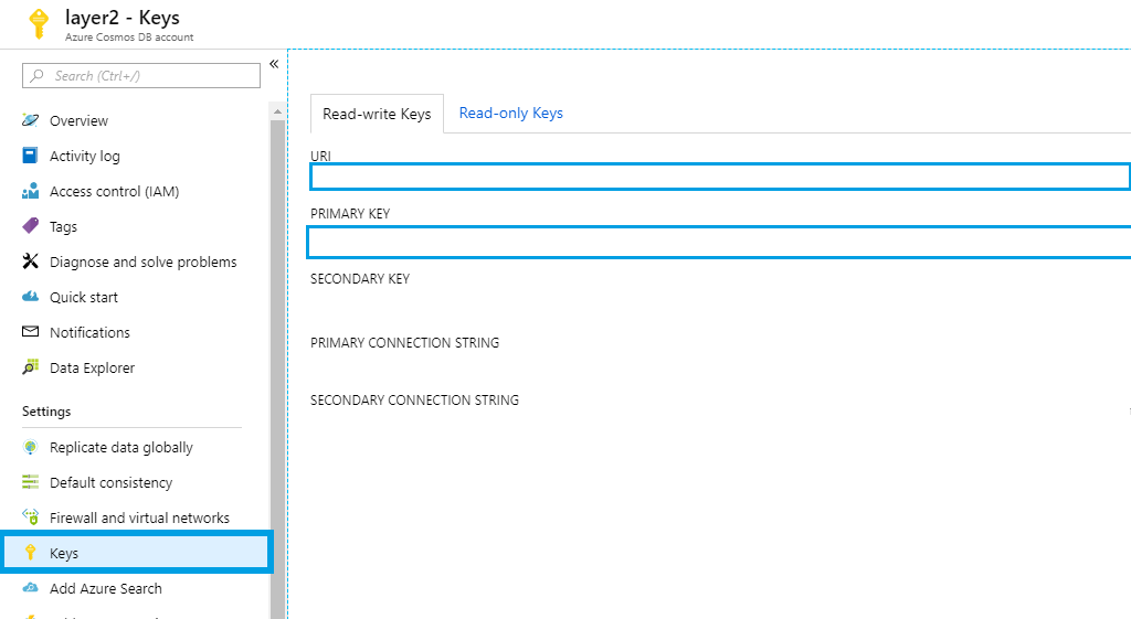 CosmosDB Keys