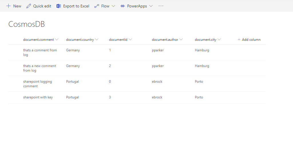 Finished CosmosDB integration