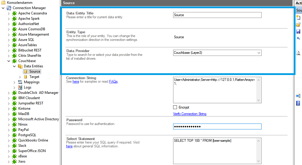 Step 2 Couchbase integration source setup