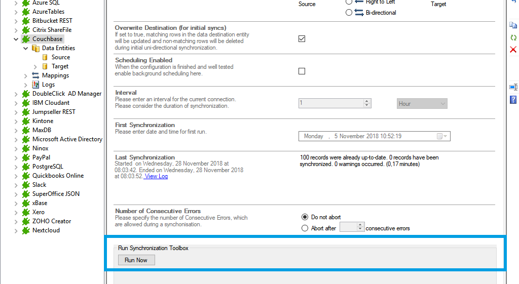 Step 5 Couchbase data integration start