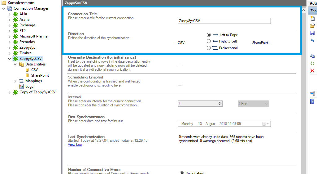 Step 1 CSV ZappySys connection setup.png