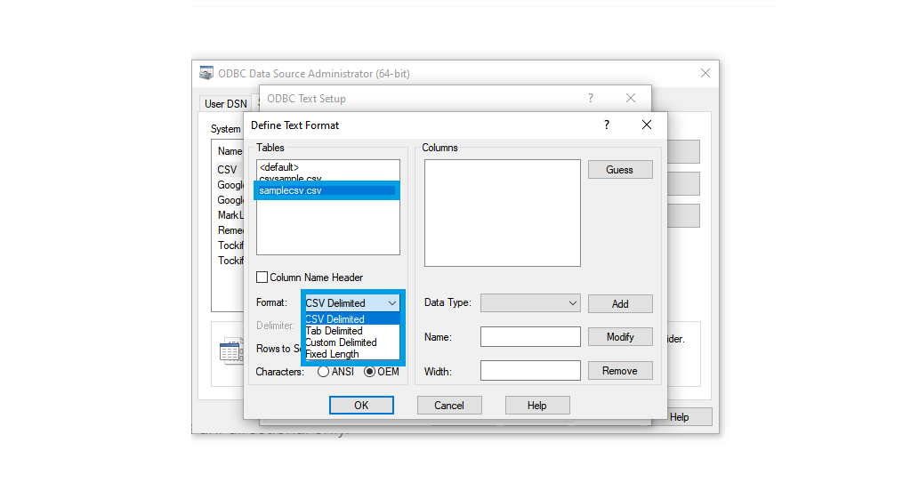 CSV custom format