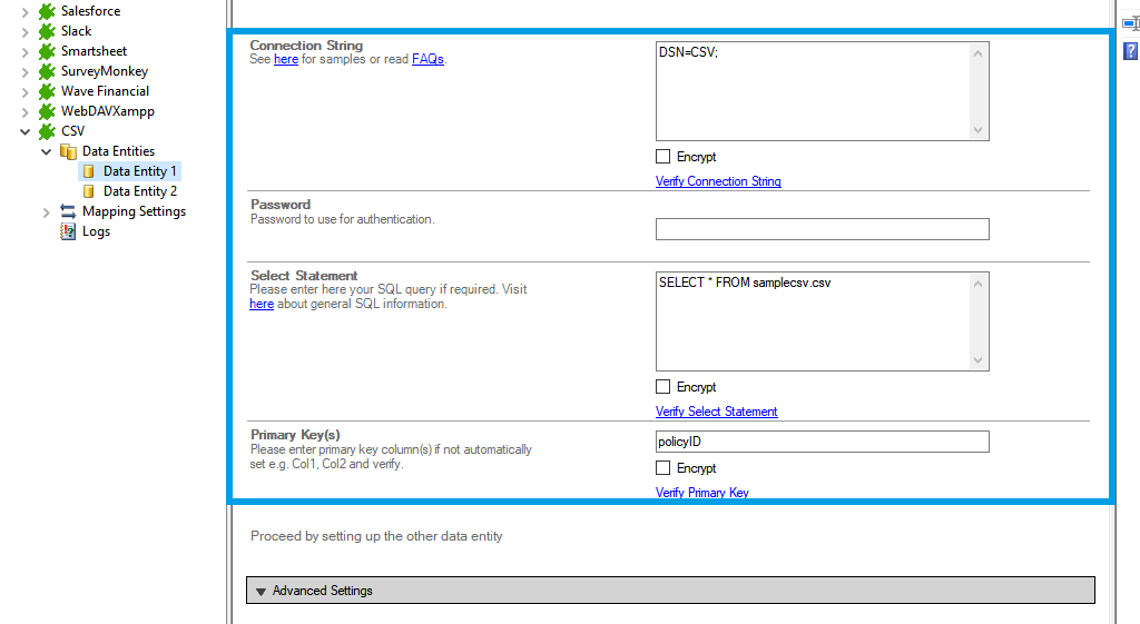 Step 2.5 CSV integration connection string setup.png