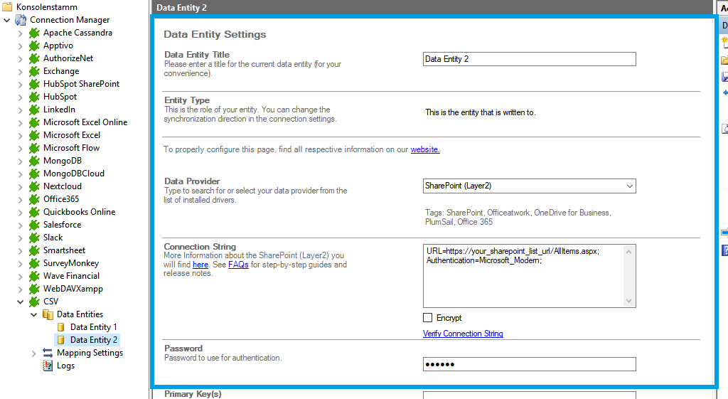 Step 3 CSV integration target setup.png