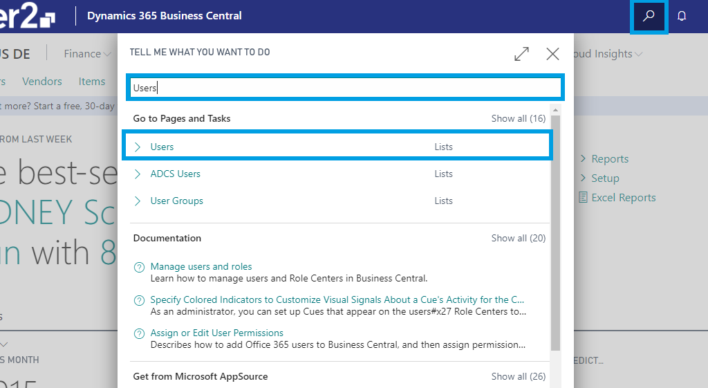 Business Central Users