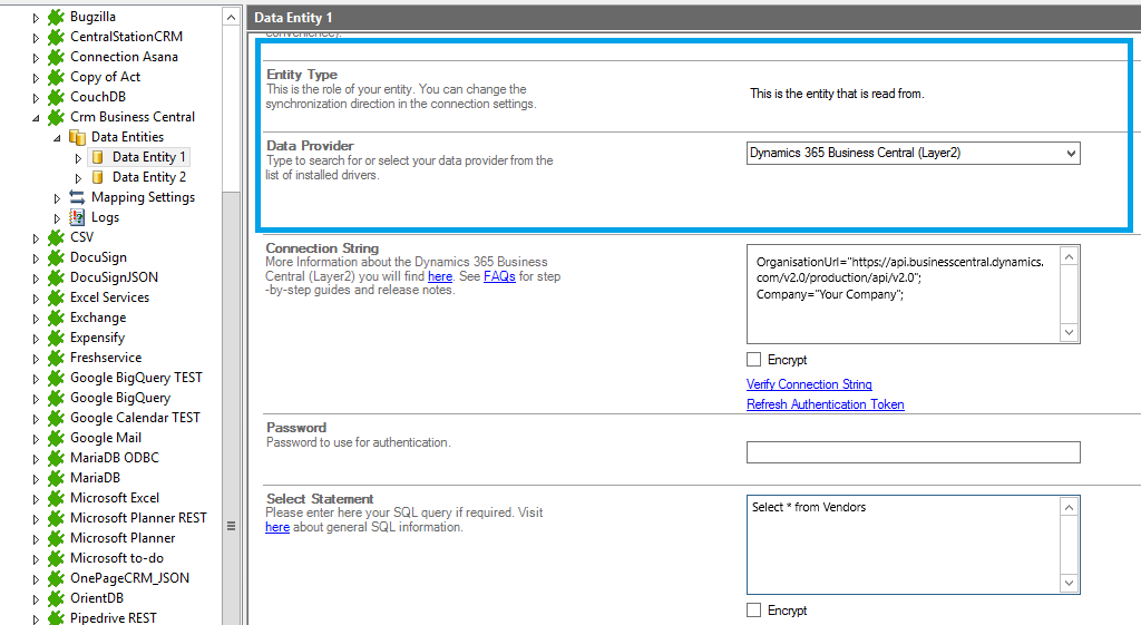 Step 2 Dynamics 365 Business Central integration source setup.png