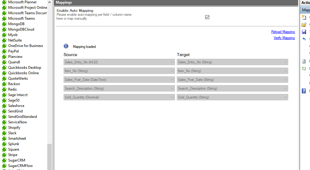 Step 4 Dynamics 365 Business Central integration mapping