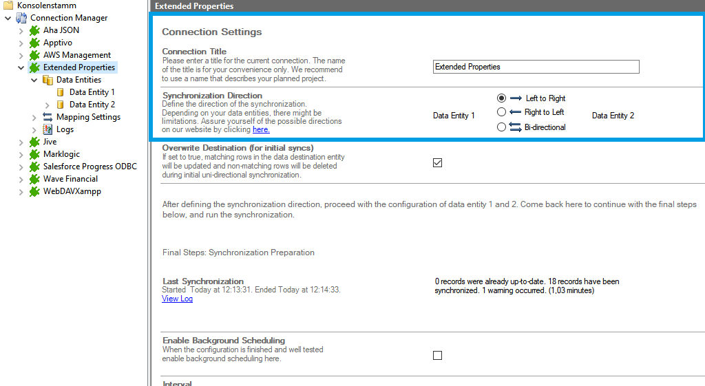 Step 1 File System NTFS extended attributes connection setup