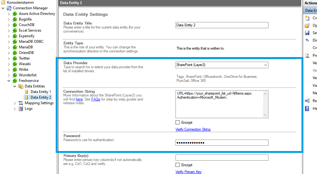 Target setup for freshservice integration in the Layer2 Cloud Connector