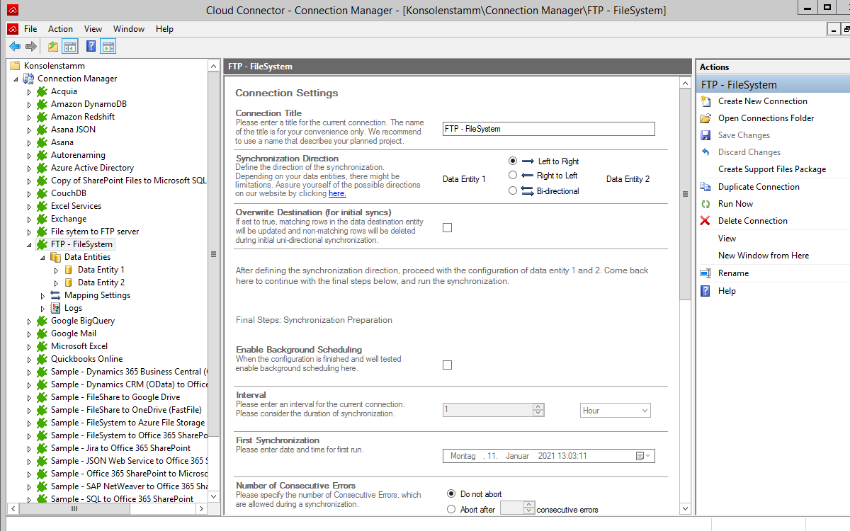 FTP Layer2 Cloud Connector Connection Configuration