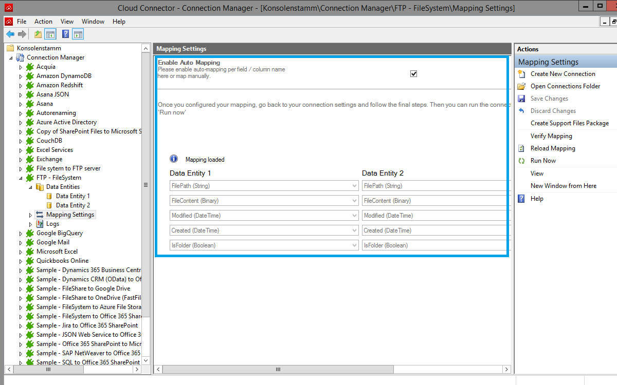 FTP File System Layer2 Cloud Connector Mapping