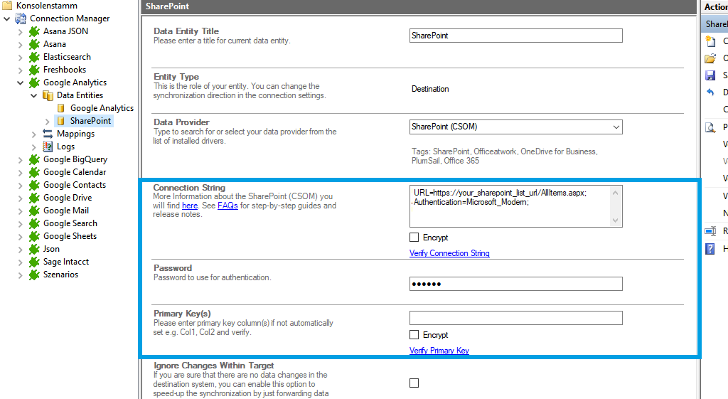 Target configuration in the Layer2 Cloud Connector 