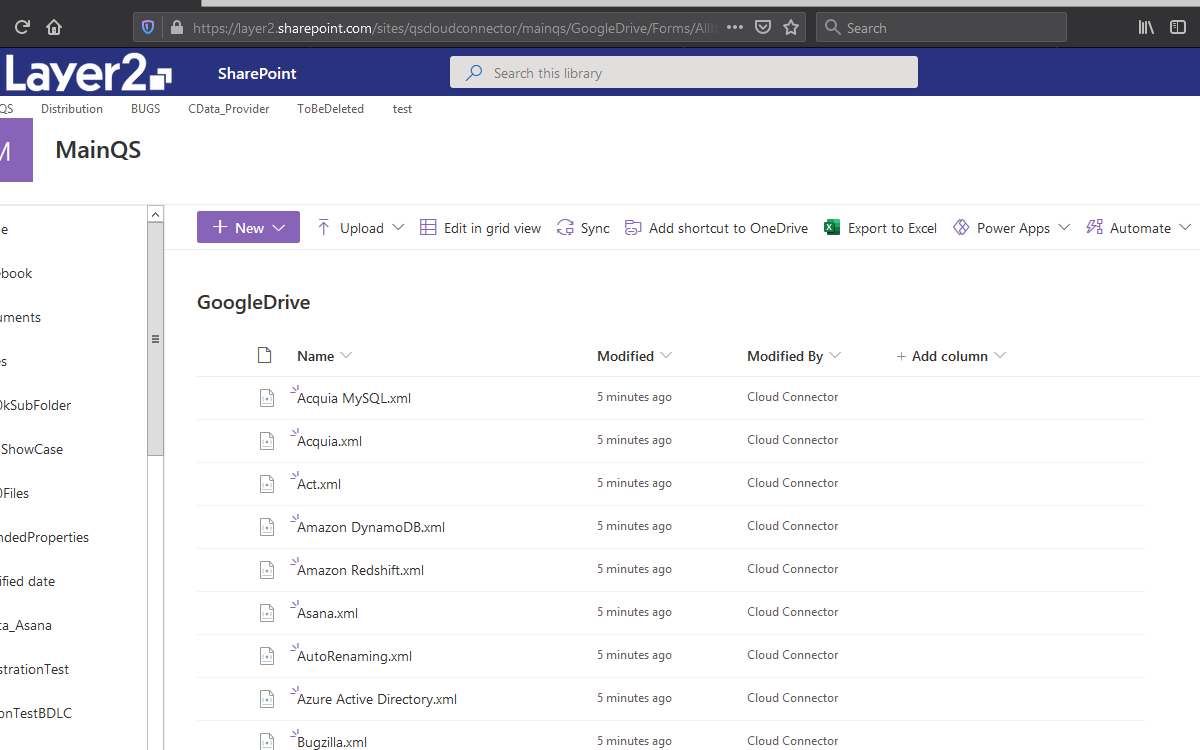 Layer2 Cloud Connector Target Files