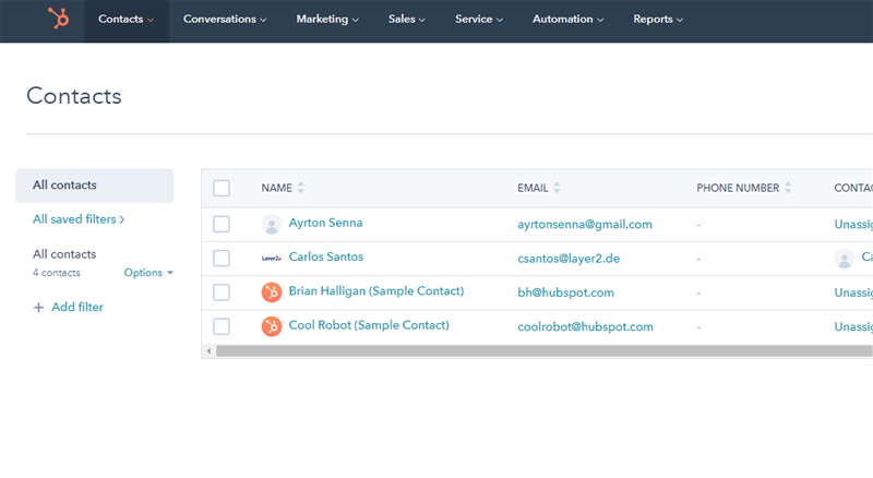 Hubspot integration ready Screenshot of the HubSpot integration