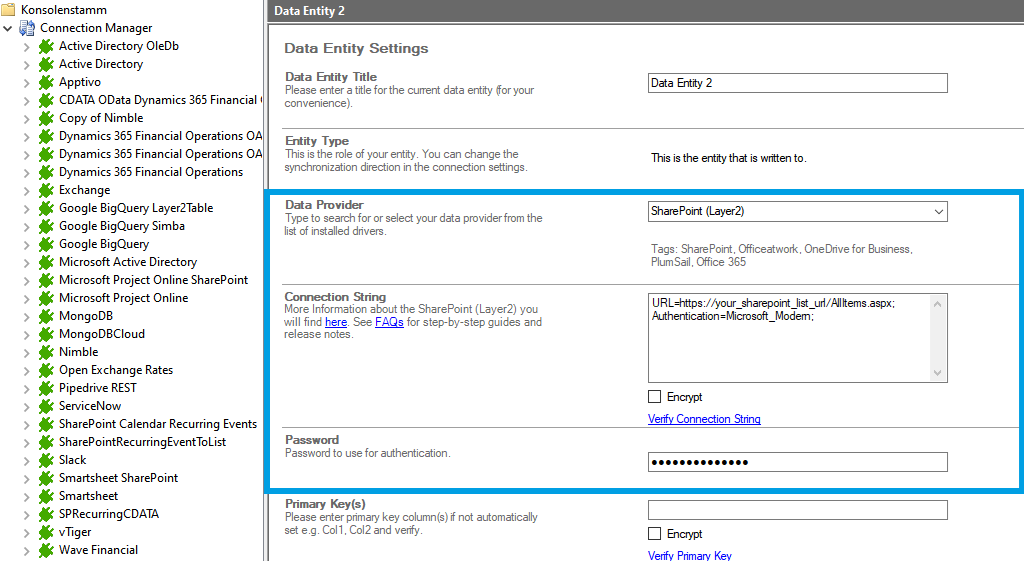 Target setup for Insightly integration in the Layer2 Cloud Connector