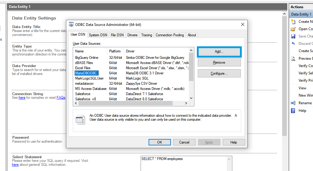 MariaDB ODBC add