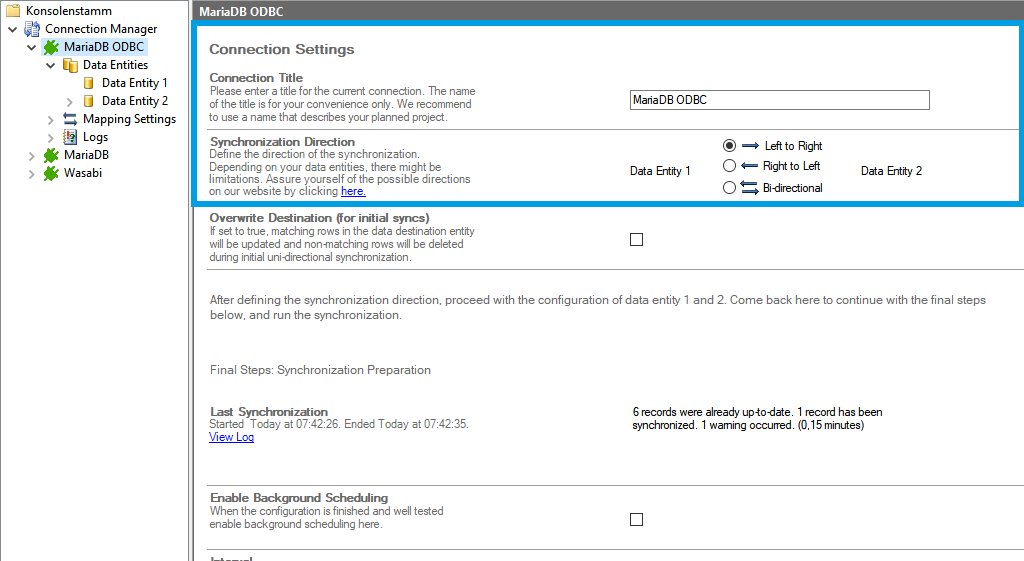 Step 1 MariaDB ODBC connection setup.png