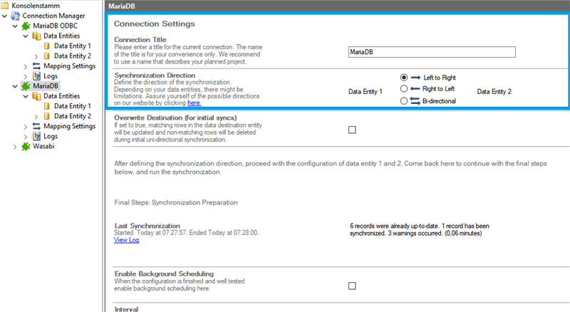 Step 1 MariaDB connection setup.png