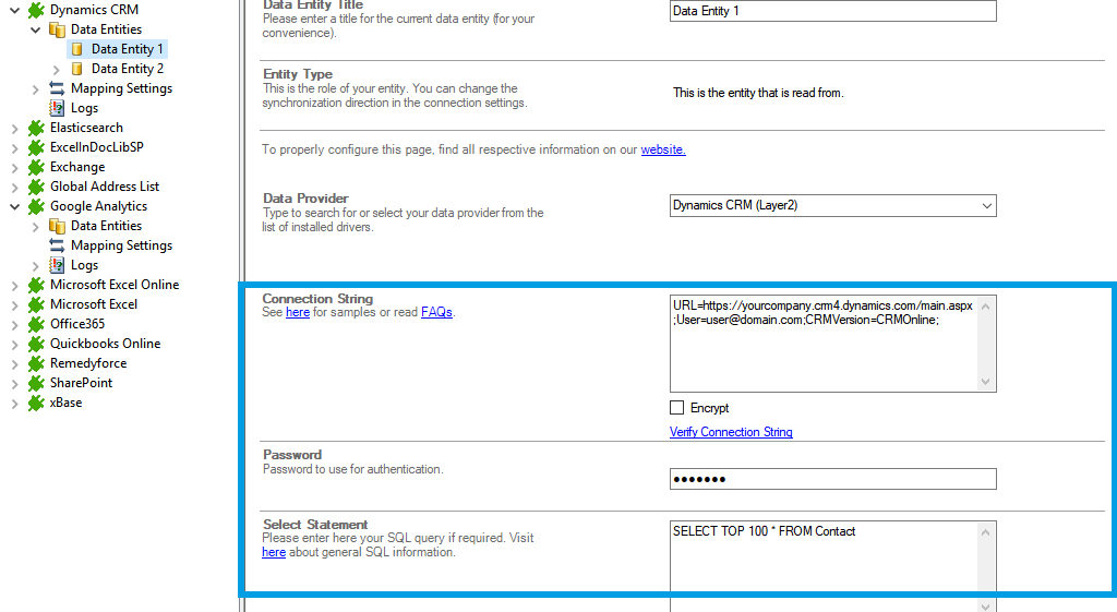 Step 2.5 Microsoft CRM integration connection string setup.png