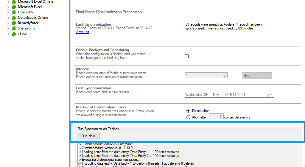 Step 5 Microsoft CRM data integration start.png