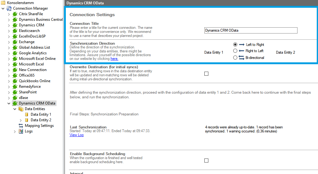 Step 1 Microsoft Dynamics CRM connection setup.png