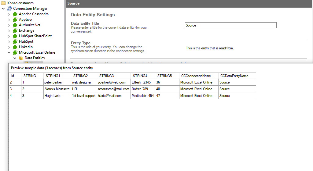 Preview data of Microsoft Excel Online integration.png