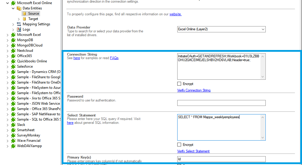 Step 2.5 Microsoft Excel Online integration connection string setup.png