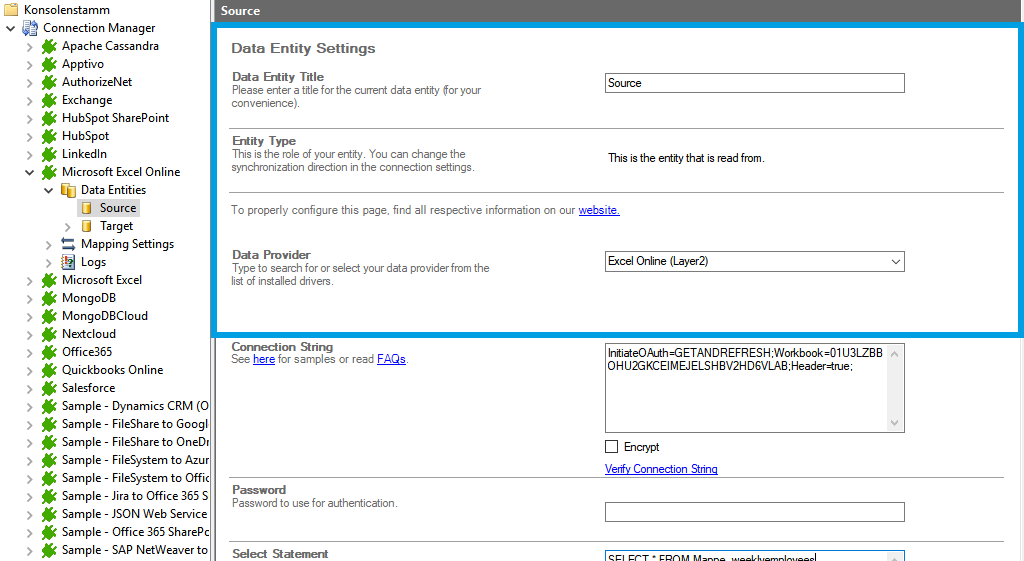 Step 2 Microsoft Excel Online integration source setup.png