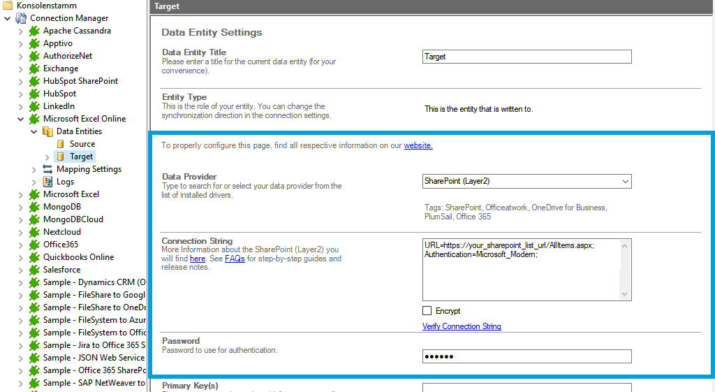 Step 3 Microsoft Excel Online integration target setup.png