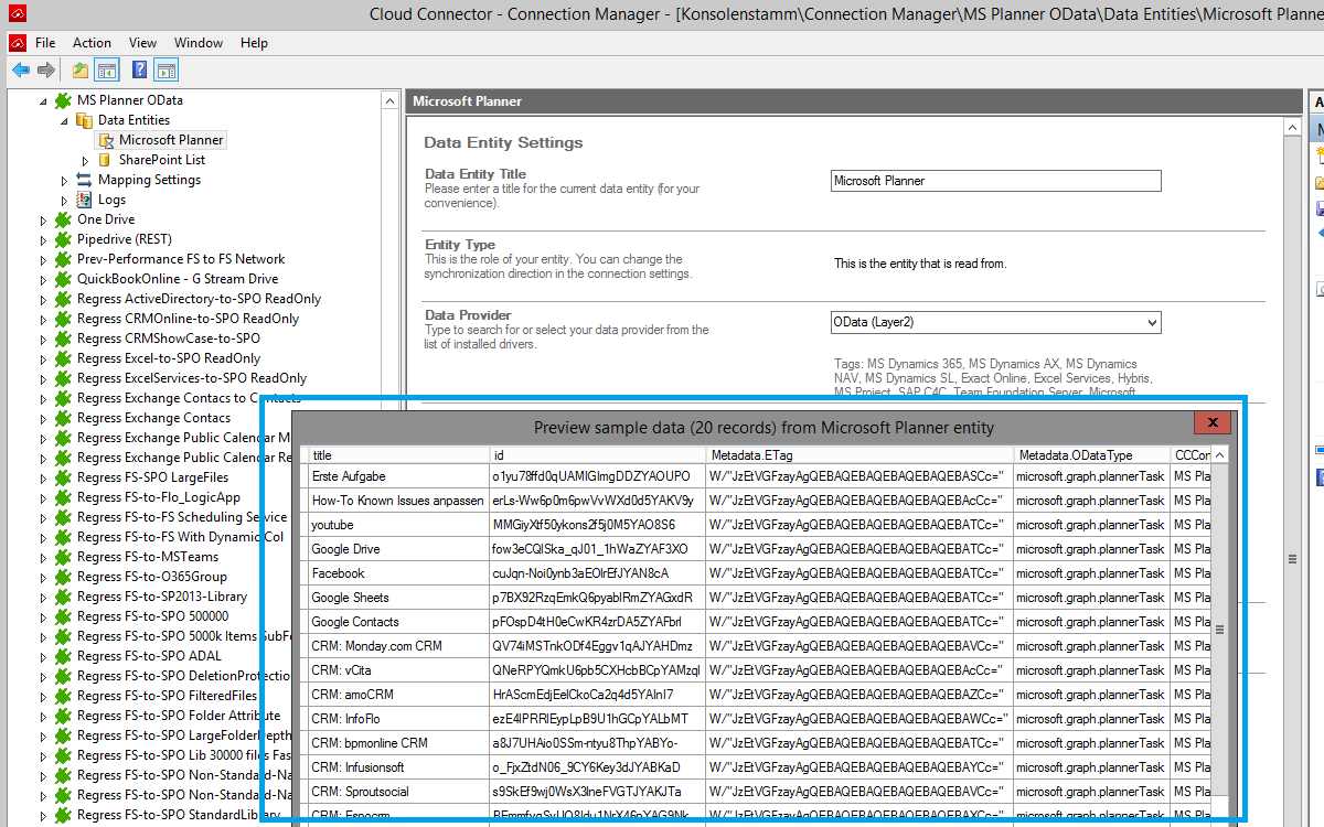 Layer2 Cloud Connector Data Preview